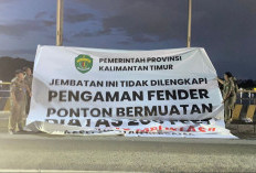 Pilar VI Rusak Usai Ditabrak Tongkang, KSOP Batasi Lalu Lintas Sungai di Bawah Jembatan Mahulu