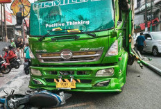 Truk Diduga Rem Blong di Turunan Rapak dan Tabrak Pemotor, Satu Orang Dilarikan ke RS