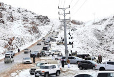 Suhu Turun hingga Minus 4 Derajat Celcius, Wilayah Utara Arab Saudi Diselimuti Salju