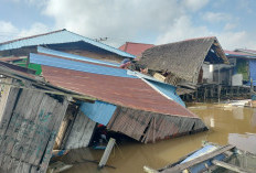 2 Rumah di Desa Embalut Tenggarong Seberang Rusak Berat Akibat Longsor, Diduga Akibat Abrasi Sungai