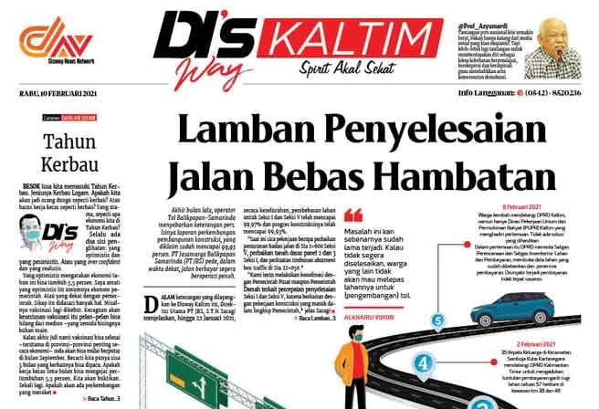 Disway Kaltim Edisi Cetak 10 Februari 2021