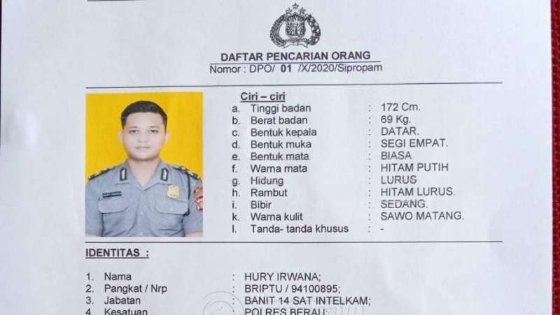 Desersi, Anggota Polres Berau DPO