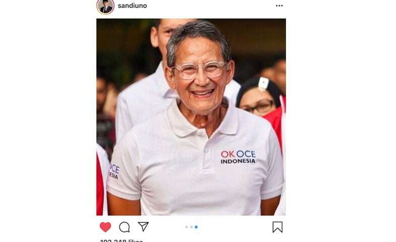 Sandiaga Uno Sambut Tantangan Warganet Bikin Faceapp