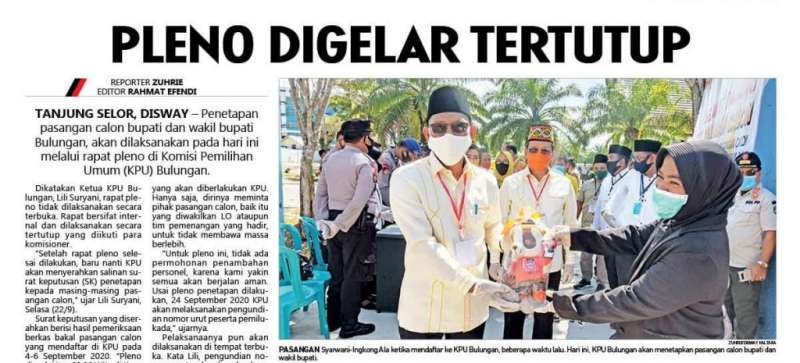 Pleno Digelar Tertutup