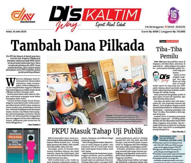 Disway Kaltim Edisi Cetak 10 Juni 2020