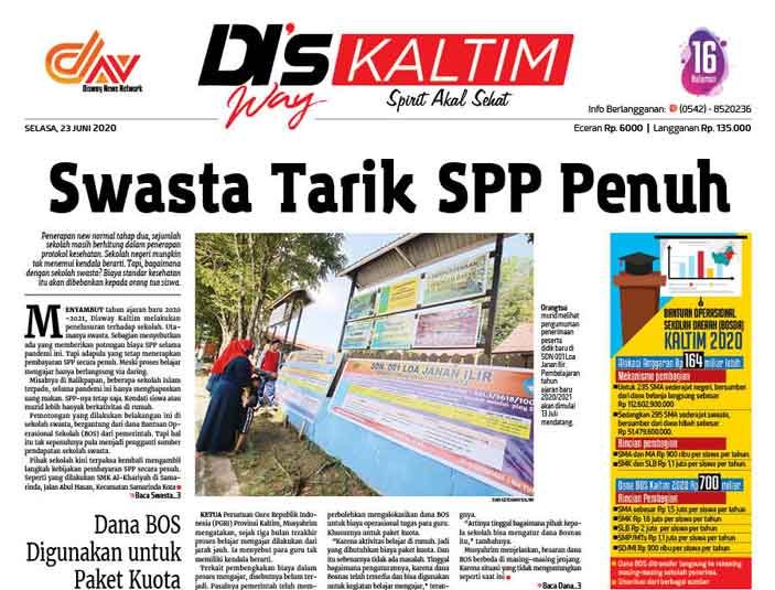 Disway Kaltim Edisi Cetak 23 Juni 2020