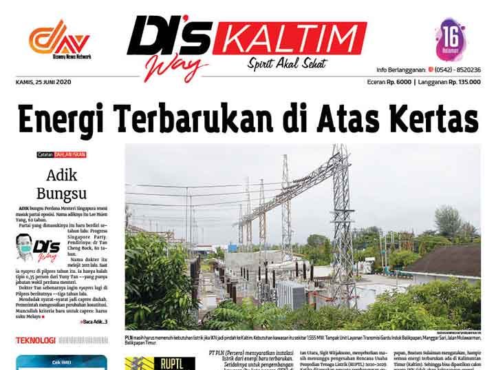 Disway Kaltim Edisi Cetak 25 Juni 2020