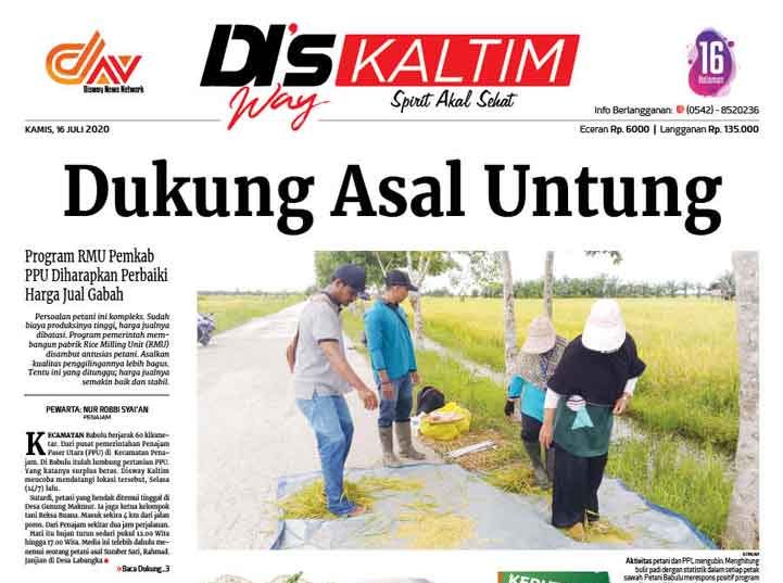 Disway Kaltim Edisi Cetak 16 Juli 2020