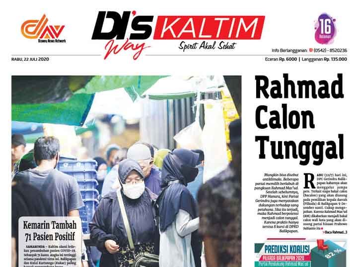 Disway Kaltim Edisi Cetak 22 Juli 2020