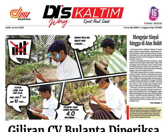 Disway Kaltim Edisi Cetak 30 Juli 2020