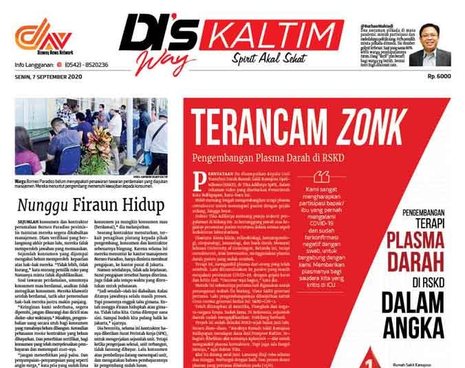 Disway Kaltim Edisi Cetak 7 September 2020