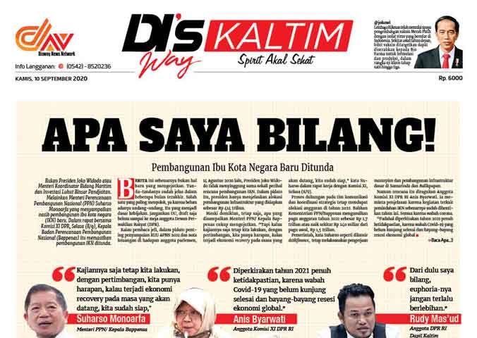 Disway Kaltim Edisi Cetak 10 September 2020