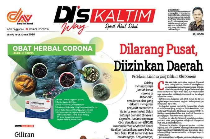 Disway Kaltim Edisi Cetak 19 Oktober 2020