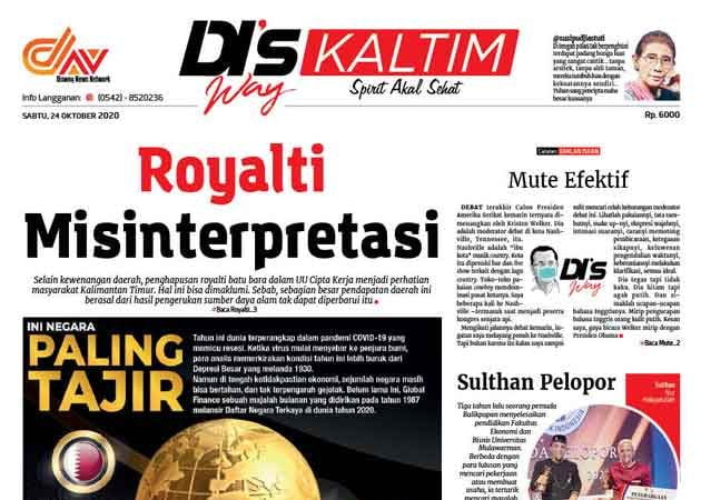 Disway Kaltim Edisi Cetak 24 Oktober 2020