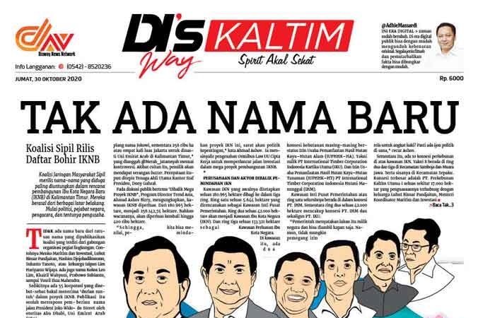 Disway Kaltim Edisi Cetak 30 Oktober 2020