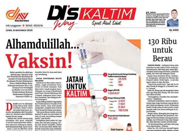 Disway Kaltim Edisi Cetak 16 November 2020