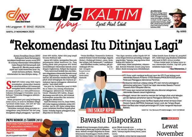 Disway Kaltim Edisi Cetak 21 November 2020