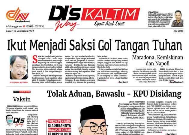 Disway Kaltim Edisi Cetak 27 November 2020