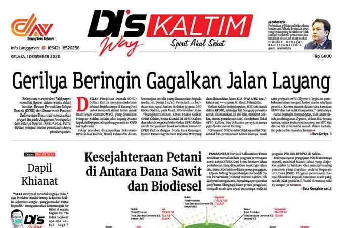 Disway Kaltim Edisi Cetak 1 Desember 2020