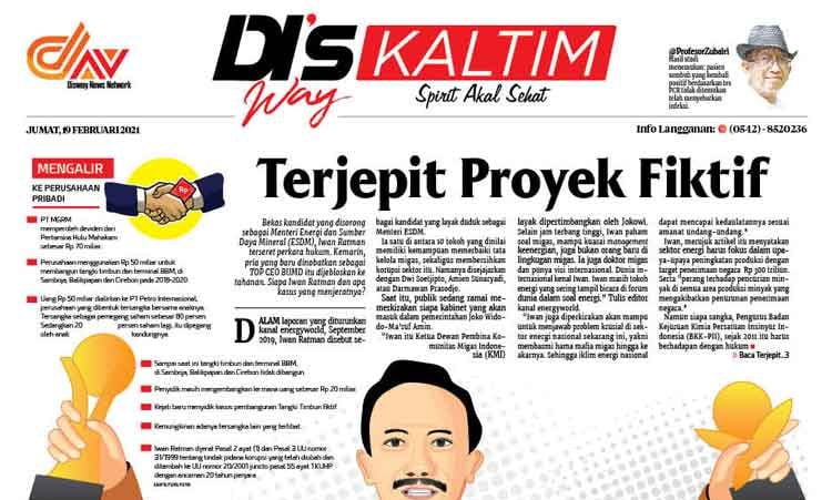 Disway Kaltim Edisi Cetak 19 Februari 2021