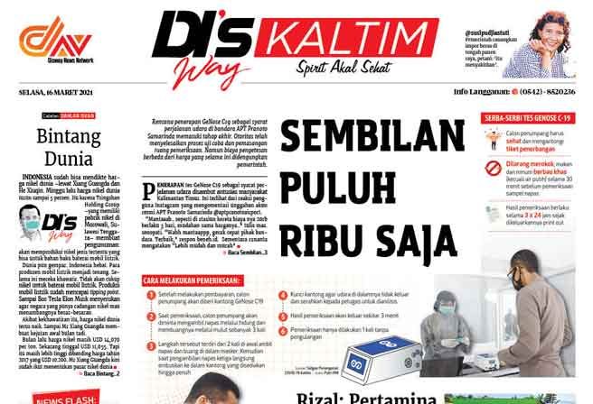 Disway Kaltim Edisi Cetak 16 Maret 2021