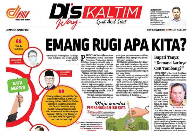 Disway Kaltim Edisi Cetak 19 Maret 2021