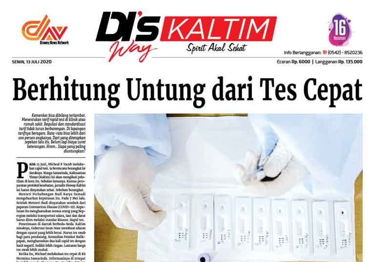 Disway Kaltim Edisi Cetak 13 Juli 2020