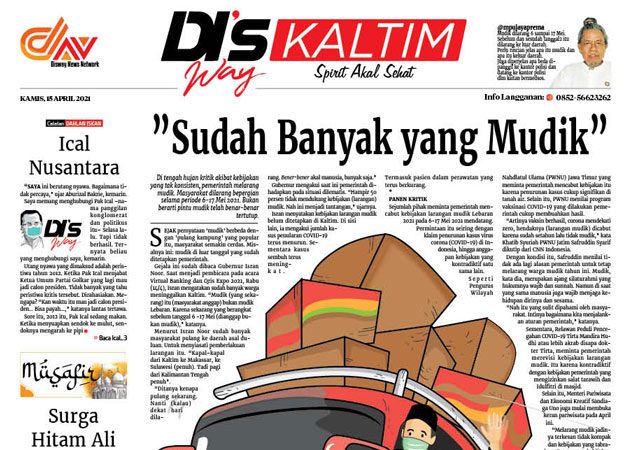 Disway Kaltim Edisi Cetak 15 April 2021