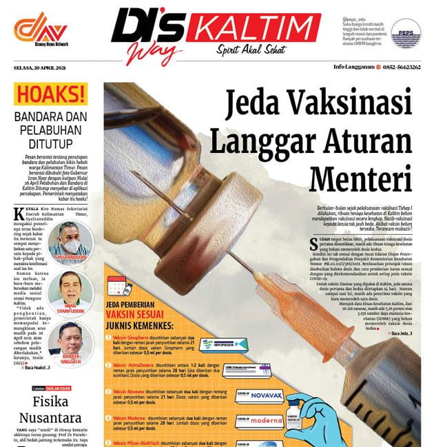 Disway Kaltim Edisi Cetak 20 April 2021