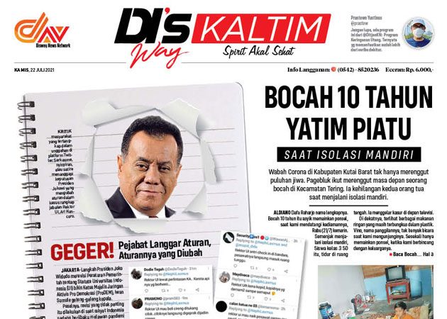 Disway Kaltim Edisi Cetak 22 Juli 2021