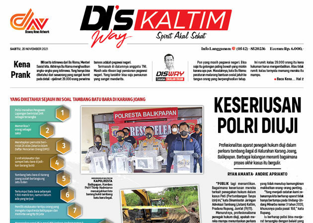 Disway Kaltim Edisi Cetak 20 November 2021