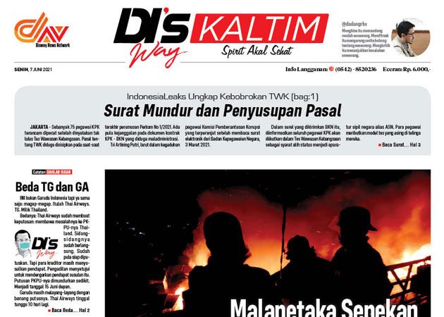 Disway Kaltim Edisi Cetak 7 Juni 2021