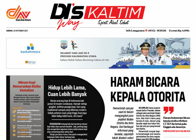 Disway Kaltim Edisi Cetak 25 Oktober 2021