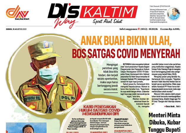 Disway Kaltim Edisi Cetak 30 Agustus 2021