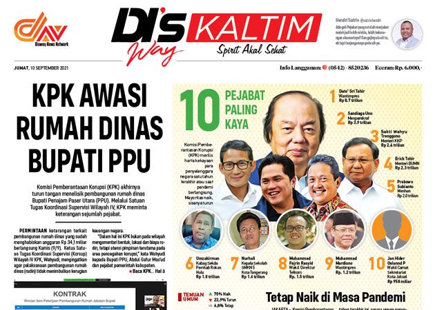 Disway Kaltim Edisi Cetak 10 September 2021