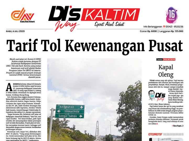 Disway Kaltim Edisi Cetak 8 Juli 2020