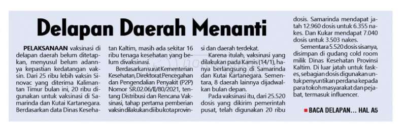 Delapan Daerah Menanti