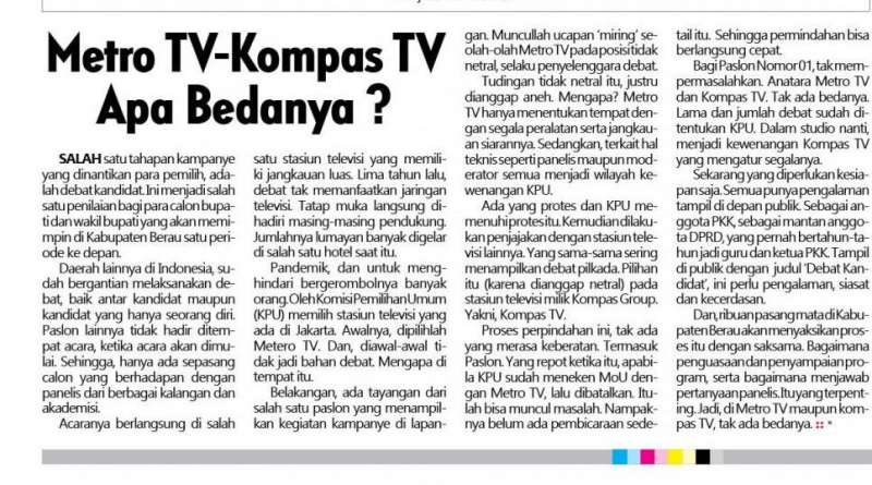 Metro TV-Kompas TV Apa Bedanya ?