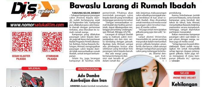 Bawaslu Larang di Rumah Ibadah