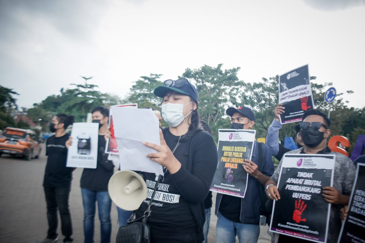 Aksi Solidaritas AJI Samarinda Lawan Kekerasan Jurnalis