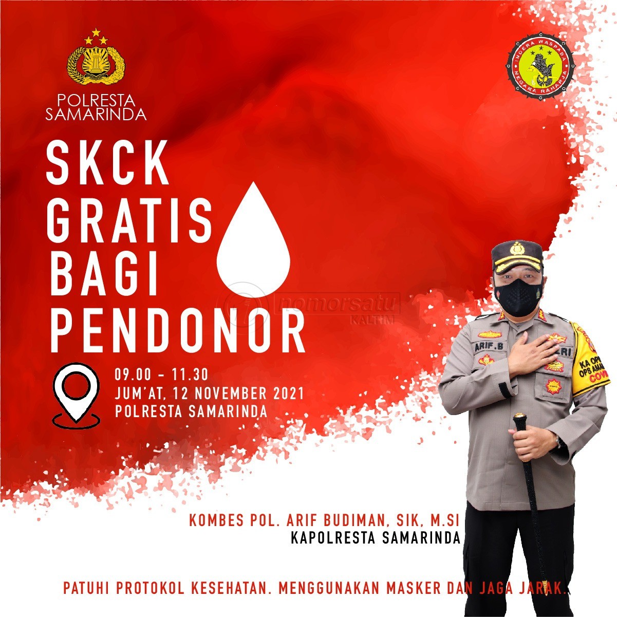 Hari Ini, Donor Darah di Polresta Samarinda Dapat SKCK Gratis