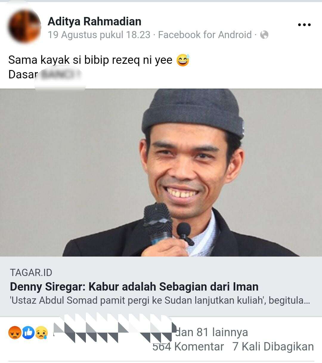 Penghina UAS Tidak Jadi Ditahan. Cuma Disarankan Minta Maaf