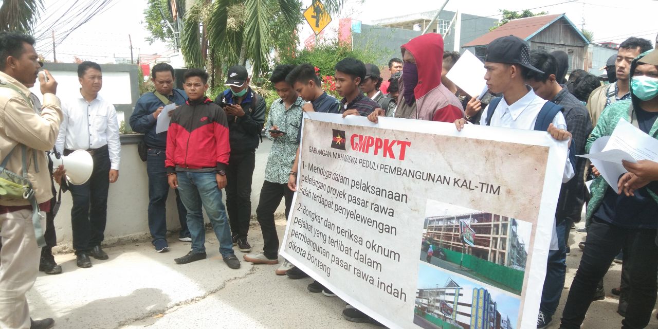 Usut Dugaan Korupsi Pasar Rawa Indah Bontang, Mahasiwa Demo ke Kejati Kaltim