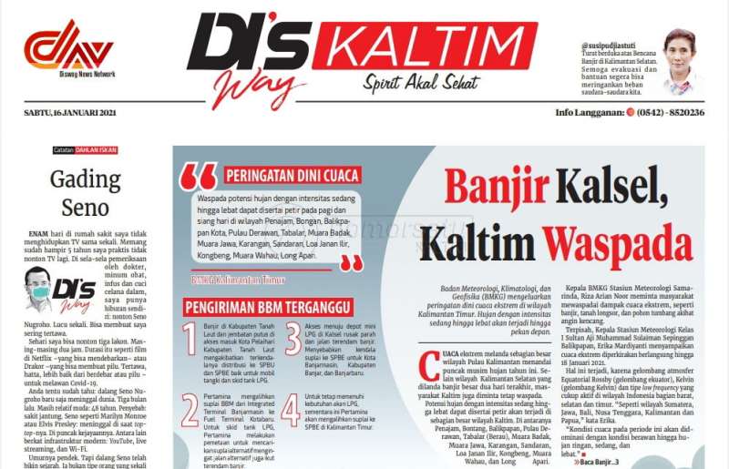 Banjir di Kalsel, Waspada di Kaltim