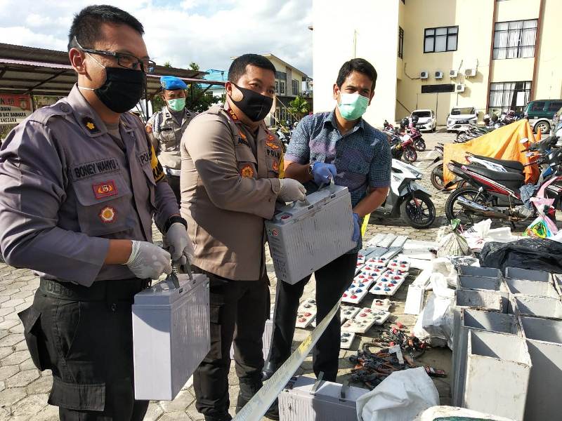 Tim Alligator Polres Kukar Ringkus Komplotan Maling Baterai Tower Senilai Rp 2 Miliar