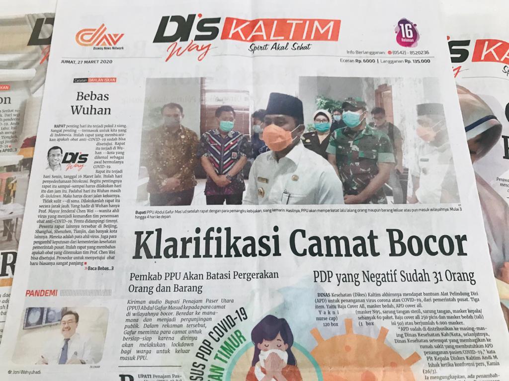 Pemkab PPU Akan Batasi Pergerakan Orang dan Barang 