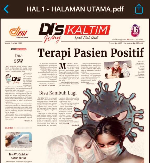 Terapi Pasien Positif COVID-19 di RSKD Balikpapan