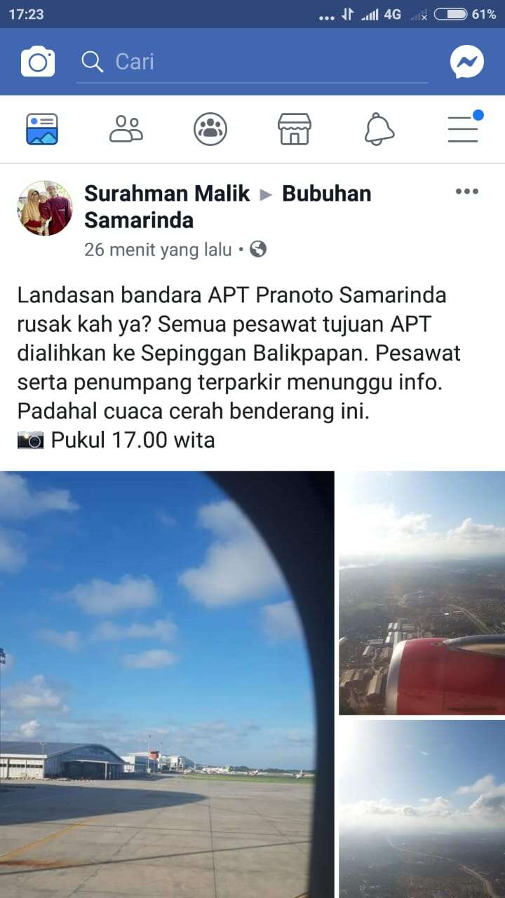 Heboh Pesawat Tujuan APT Pranoto Tertahan di Bandara SAMS Sepinggan