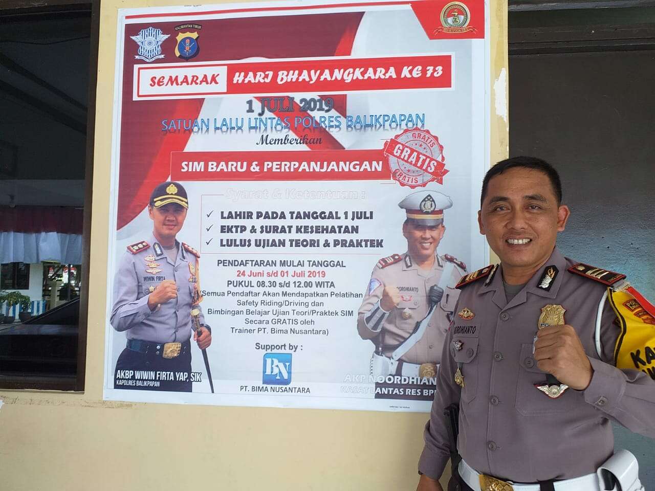 Lahir 1 Juli, Gratis Bikin SIM di Polres Balikpapan