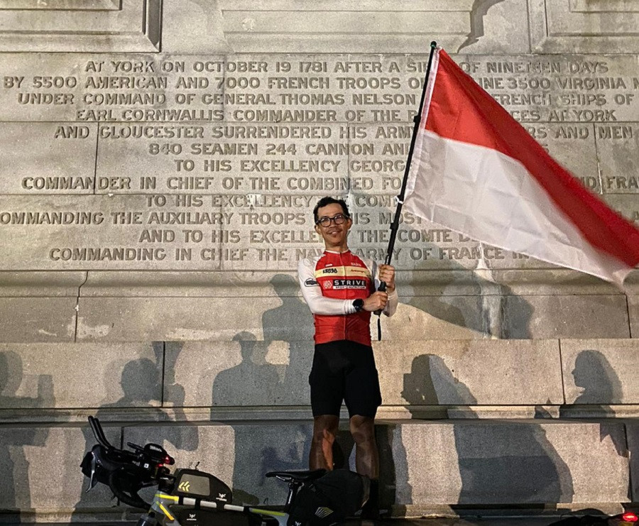 Dzaki Wardana, Pesepeda Indonesia Sukses Gowes Belah Garis Tengah Amerika